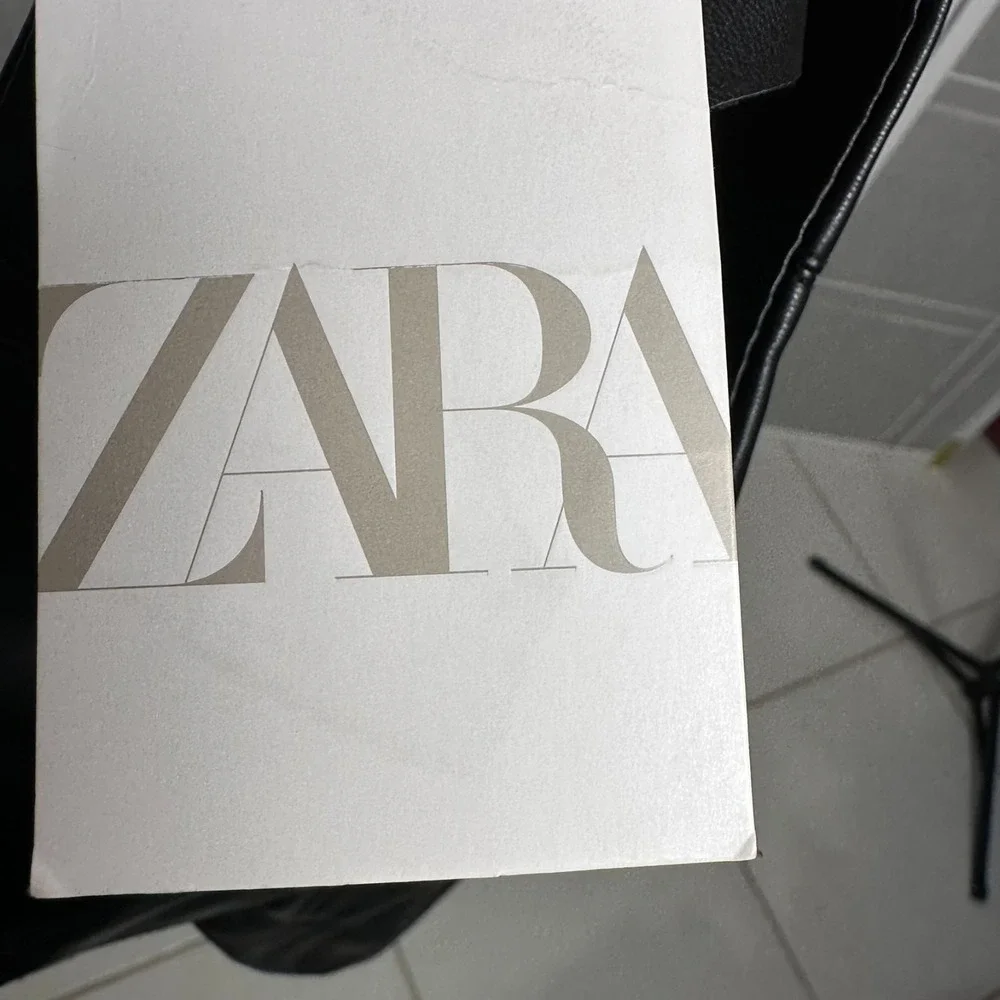 ZARA Black Faux Leather Long Flare Skirt Sz Small